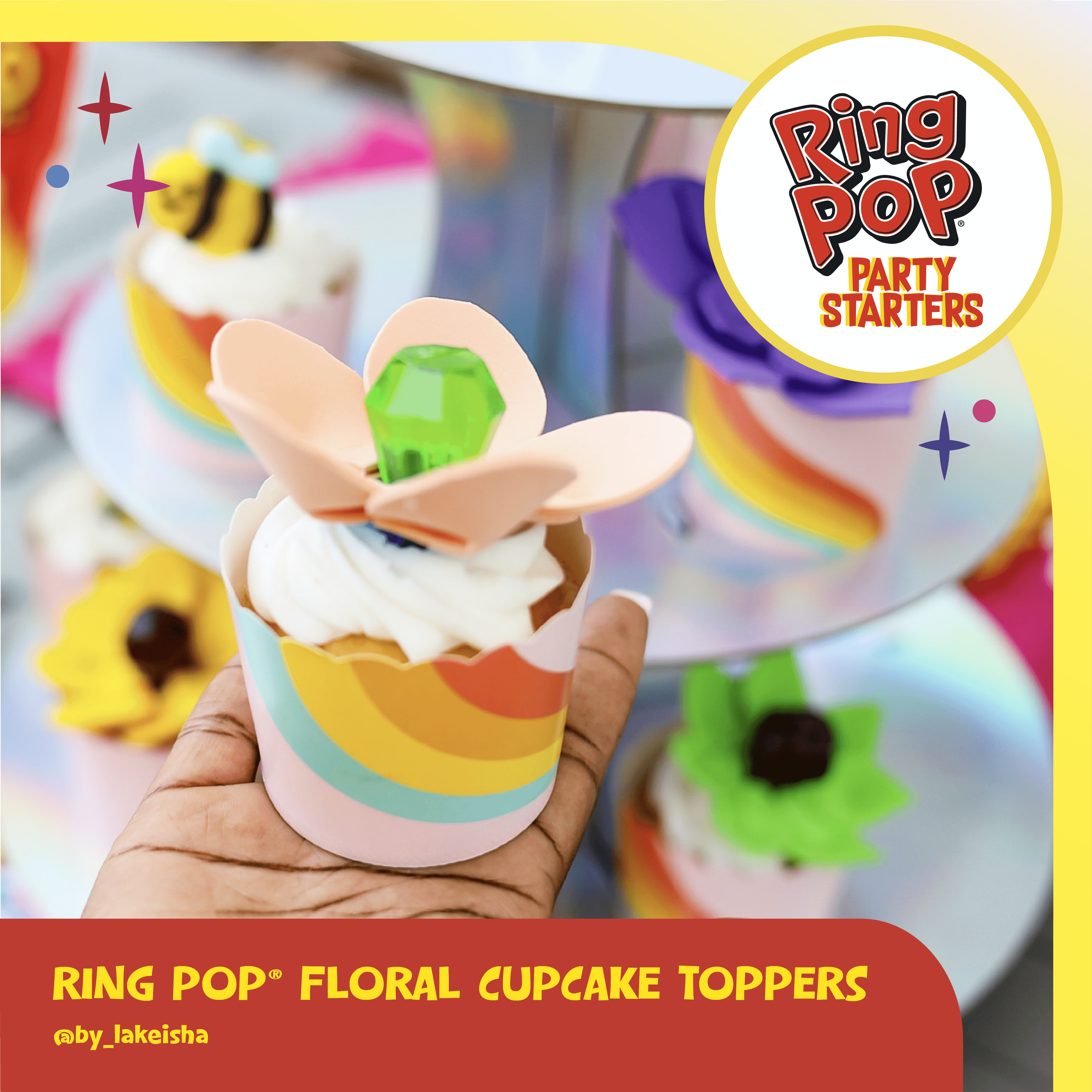 Ring Pop® Floral Cupcake Toppers