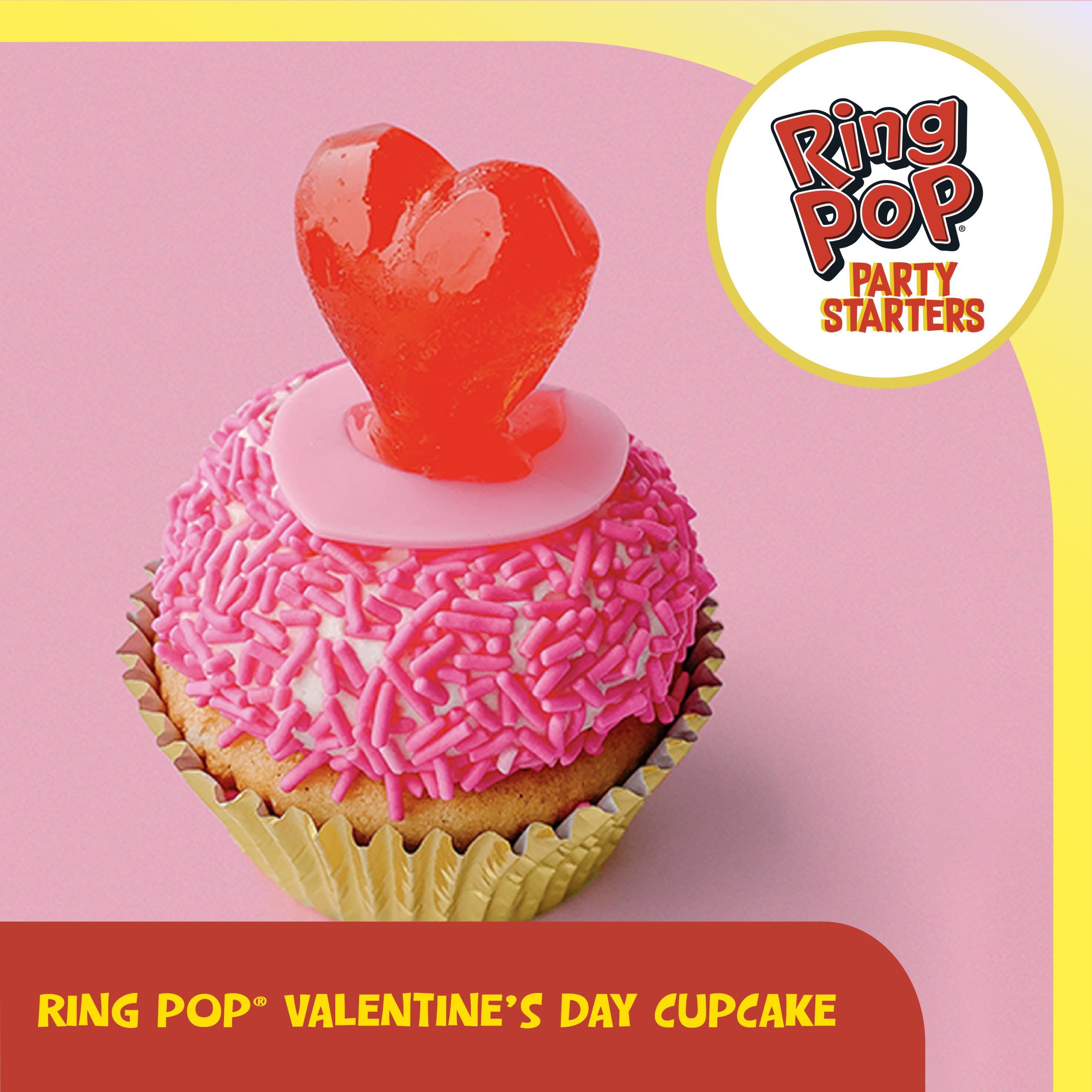 Ring Pop® Valentine’s Day Cupcakes